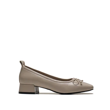 MOOQDAAX/сезон пролет-лято 2023, нова дамски обувки от овча кожа с квадратни пръсти, дамски модни однотонная проста ежедневни обувки на висок ток с лък