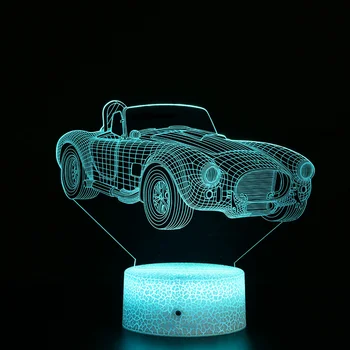 Nighdn Авто лека нощ 3D иллюзионная лампа за деца, 7 цвята, с променящ се играчка кола, Коледни подаръци за рожден ден, за момичета, момчета, декор мъжки стая