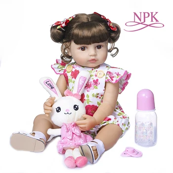 NPK 55 см кукла bebe reborn бебе момиче кукла цялото тяло силиконова мека истинска сетивна кукла принцеса