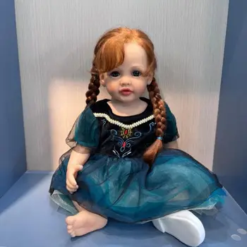 NPK 55 см Силиконова кукла Бети Reborn Baby Doll за цялото тяло, водоустойчив кукла за най-малките момичета, реалистична принцеса, истински дете