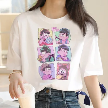Osomatsu San Tee женска тениска с японски комиксом, забавна тениска с изображение за момичета, дрехи 2000-те години