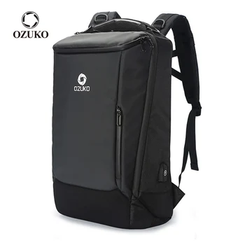 OZUKO Мъжки 17-инчов раница за лаптоп, Мултифункционални водоустойчиви раници с голям Капацитет, мъжки бизнес пътни чанти, USB зареждане Mochila