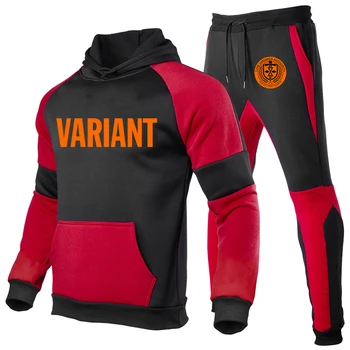 PLAMEN VARIANT 2023 Нов мъжки модерен спортен костюм с принтом, пуловер, Качулки за отдих, спортни панталони, комплект от 2 теми
