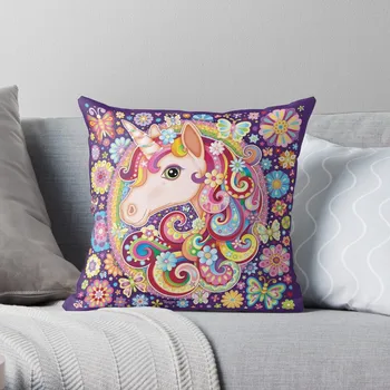 Rainbow Unicorn Art - Колоритен изкуството на еднорог от Thaneeya McArdle, калъфки за мека мебел, калъфки за Коледа