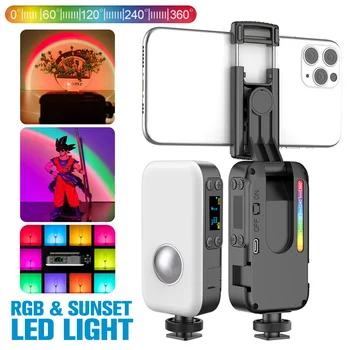 RGB LED видеосветильник, мини Преносим джобен лампа за фотография, заполняющий видеоблогер за смартфон, лампа за огледално-рефлексен фотоапарат DSLR със скоба за телефон