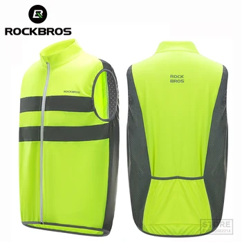 ROCKBROS, отразяваща жилетка за велоспорта, мрежест вентилационна (противовакуумна) канална жилетка за безопасност, мотоциклети жилетка за конна езда, дишаща велосипедна дрехи без ръкави