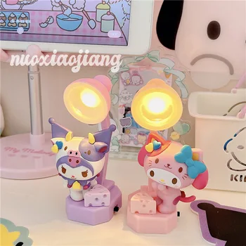 Sanrio Мини-настолна лампа Hello Kitty My Melody Cinnamoroll с led нощно осветление, Настолна нощна лампа, Подарък лампа Kuromi за рожден Ден