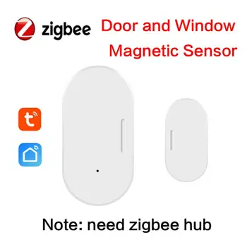 Sasha Zigbee Магнитен сензор за врати и прозорци, Безжичен интернет, Безжични врата, детектори за Smart Home Врата магнитна автоматизация