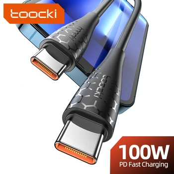 Toocki100 W C USB КЪМ USB C Кабел За Macbook Huawei, Xiaomi POCO Samsung 5A PD Кабел За Бързо Зареждане Зарядно Устройство Кабел за Данни Type C Кабел