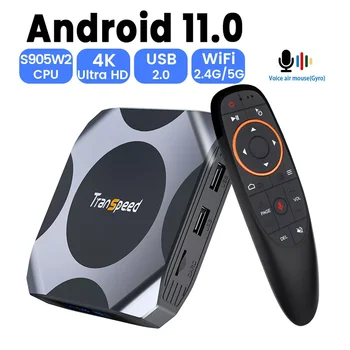 Transpeed AV1 Android 11 Amlogic S905W2 TV Box 2,4 G и 5,8 G Wifi BT5.0 32G 64G мултимедиен плейър 4K 3D бърза телеприставка