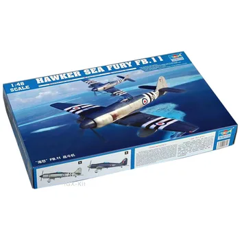 Trumpeter 02844 1/48 Мащаб Hawker Sea Fury FB MK 11, изтребител, играчка подарък, набор от пластмасови монтажни модели