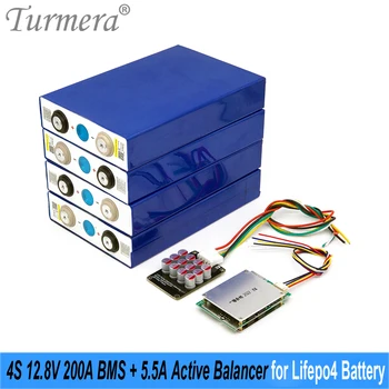 Turmera 4S Е 12.8 V 200A Lifepo4 Батериите BMS 5.5 A Активен Баланс Еквалайзер за Употреба батерии Lifepo4 3,2 V 100Ah 200Ah 280Ah 320Ah