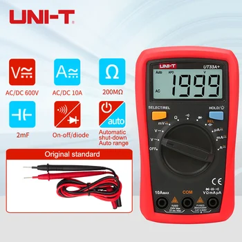 UNIT цифров мултицет Размера на дланта 600 Волтметър за измерване на съпротивление на LCD мултицети AC DC 2mF Тестер капацитет NCV осветление
