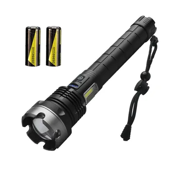 USB Акумулаторна батерия мощен фенер, водоустойчив, устойчив на удари корпус от алуминиева сплав за риболов, разходки и къмпинг