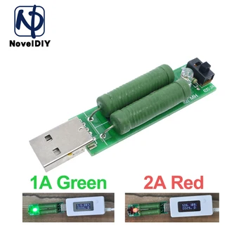 USB Порт за Мини-Битов Товарните Резистор Цифрово Измерване на Напрежение, Ток Тестер С Ключ 1A Зелен Led/2A Червен