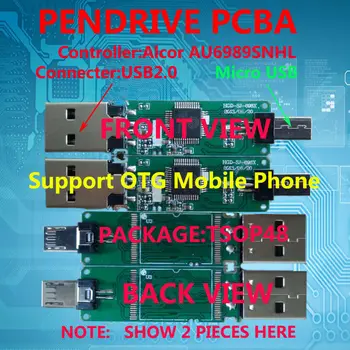 USB флаш памет PCBA AU6989SNHL-GT Pendrive OTG, ДВОЕН USB флаш диск на PCBA, контролер AU6989SNHL-GT с microUSB ПОРТА и USB
