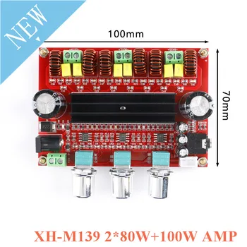 XH-M139 TPA3116D2 2x50 W + 100 W 2,1-канален цифров субуфер Такса усилвател на мощност TPA3116 *2 канал 3 dc 12-24 В