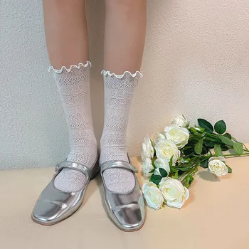 Y2k Дантелени Чорапи JK В Японски Стил, Кавайные Сладки Дълги Чорапи в стил Лолита 