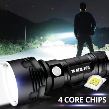 ZK30 Ултра ярък Мощен led фенерче L2 XHP50, тактически фенер, USB Акумулаторна Линтерна, водоустойчива лампа, лампа за къмпинг