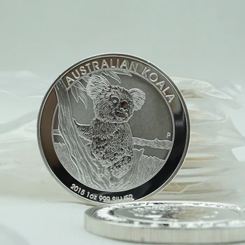 Австралийски монети със сребърно покритие, декоративна за дома, 999,9 сребърна Коала, Възпоменателни монети Елизабет II, сбирка