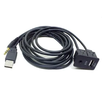 Авто AUX USB конектор за връзка към таблото вълни, монтажен адаптер подходящ за Toyota, VW, bmw
