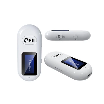 Автомобилен Bluetooth приемник-предавател 2 в 1, безжично хендсфри, аудиоприемник 3,5 мм, музикален MP3 плейър led дисплей, Tf карта