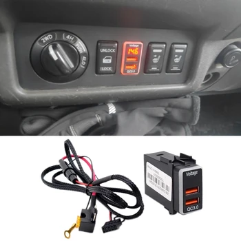 Автомобилен USB-порт за Зарядно Устройство, USB QC3.0 Конектор За Бързо зареждане с дисплей напрежение за Nissan Qashqai X-Trail
