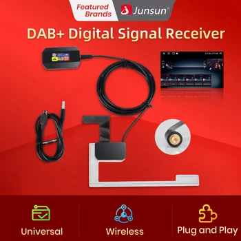 Автомобилно радио Junsun DAB + адаптер с подсилена антена за автомобилни стерео системи Android 8.1 9.0/10.0 Автомобилни аксесоари