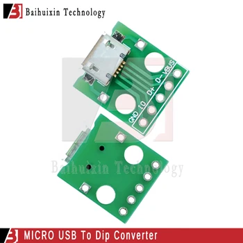 Адаптер MICRO USB to DIP 2.54 мм, с 5-пинов клъстер жак B Type конвертор Pinboard