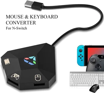 Адаптер за клавиатура и мишка за Nintendo Switch, НЧ с кабелна USB връзка Клавиатура-мишка за PS4, XOne, PS3, X360 Аксесоари