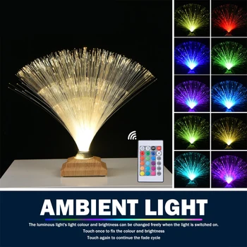 Акумулаторна светодиодна лампа от оптични влакна с докосване RGB, Фестивал лампа 1800 mah, Сватбена празнична парти, Коледно осветление
