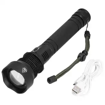 Акумулаторна фенерче Мощен факел висока яркост XHP70, крушка лампа 3,7 По‑4.2, 20 W, мащабируем за нощни разходки на открито