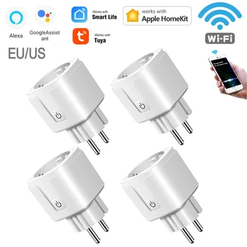 Алекса Sasha Smart Home Switch Smartlife WIFI Plug Stocketи за Apple Homekit домашен комплект Безжично дистанционно управление розетка