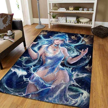 Аниме Секси красив килим Модерен домашен декоративен килим за хол, мека противоскользящий килимче за йога, детски подложка за проследяването стъпки пълзи