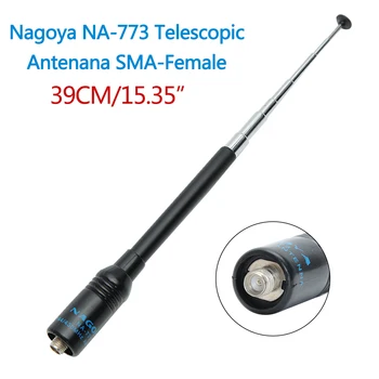 Антена Nagoya NA-773 SMA-F Двухдиапазонная Телескопична Антена с Висок Коефициент на Усилване За Двупосочна BaoFeng UV-5R BF-888s UV-S9Plus Уоки