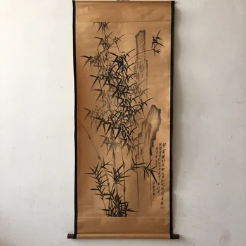 Антични живопис, калиграфия, традиционна и оцветяване, традиционен Джън Баньцяо, стара хартия и бамбук рисувани