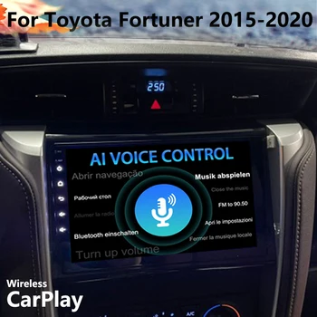 Безжична CarPlay Android 11 AI Гласово Автомобилното Радио 8 + GB 128 GB GPS Навигация За Toyota Fortuner 2 2015-2020 Мултимедиен Плейър