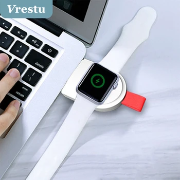 Безжично зарядно устройство Qi за Apple Watch 6 5 4 3 серия, аксесоари iWatch, портативна докинг станция за зареждане с два порта USB, зарядно устройство за часа