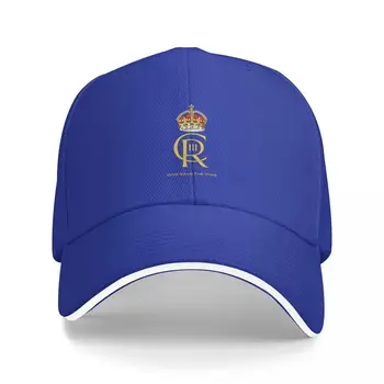 Бейзболна шапка Charles III Royal шифър притежава една, King Charles III, Charles Rex с защелкивающейся облегалка, шапка за голф, дамски мъжки
