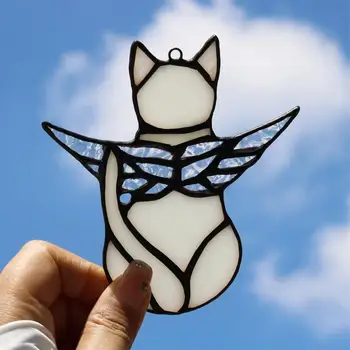 Бижу във формата на Котка-ангел Привлекателна творческа форма, Широко използвана акрилна висулка във формата на Котка-Ангел, окачен украшение, автомобилни аксесоари