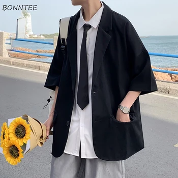 Блейзери мъжки ежедневни универсални за тийнейджъри корея стилни модни дрехи Динамична чист градинска облекло в стил хип-хоп, японската хладно летни дрехи