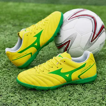Брандираната модни зелена футболна Мъжки обувки професионална футболна обувки на поляната Футболни мъжки Маратонки Унисекс за футзала Zapatillas De Futbol