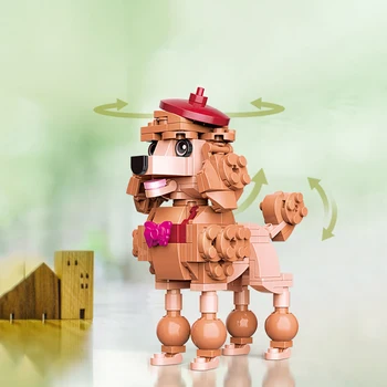 Булдог, Пудел Домашен Любимец градивните елементи на Шери Хъски Животни Тухли Фигурки на Кучета 3D Модел Детски Играчки За Коледни Подаръци JK8130