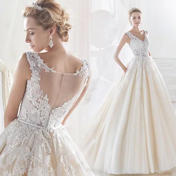Булката Коварен Сватбена рокля 2021 Ново френско Дамско Дантелено рокля с отворен гръб, Бяло Супер Невероятен Темперамент, задна светлина