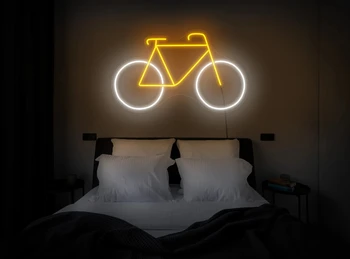 Велосипедна неонова реклама с захранван от USB за декор на стаята, led неонова лампа с регулируема яркост, лека нощ за детски спални, стенно изкуство, подарък за рожден Ден