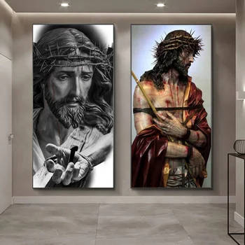 Венец от тръни на Бог Исус, портрет върху платно, плакати с образа на Христос и щампи, стенни художествени картини, декорация за всекидневната, на църквата, на Куадрос