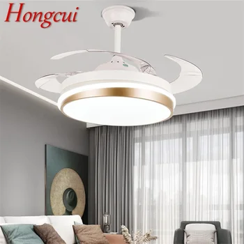 Вентилатор на тавана Hongcui Light Невидима лампа с дистанционно управление Модерен прост led лампа за дома за хол