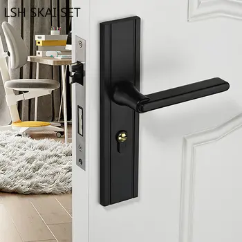 Висок клас система за заключване на вратите от алуминиева сплав за спалня, набор от брави за вътрешната дръжката на вратата, Тъпо Защитна система за заключване на вратите, Домакински консумативи