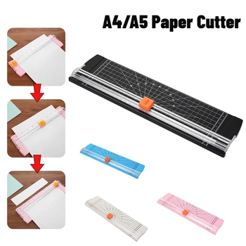 Гилотина Нож за рязане на хартия с формат А4/А5 с Плъзгаща се Линийка за Фототриммеров, Лесен Машина за Рязане на Албума