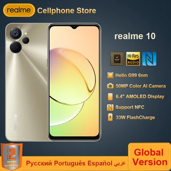 Глобалната Версия на realme 10 Смартфон Heli G99 Восьмиядерный 6,4 